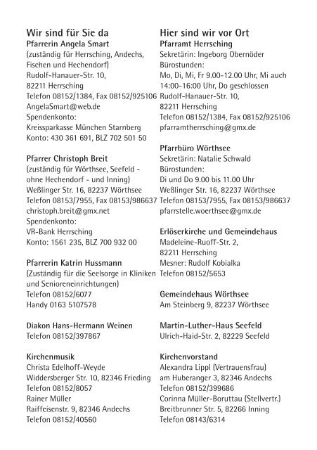 Gemeindebrief - Evangelische Kirchengemeinde Herrsching ...