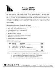 SBC1390 Wireless Ordering Information - Micro/sys, Inc.