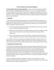 INTUIT SOFTWARE END USER LICENSE AGREEMENT A. INTUIT ...