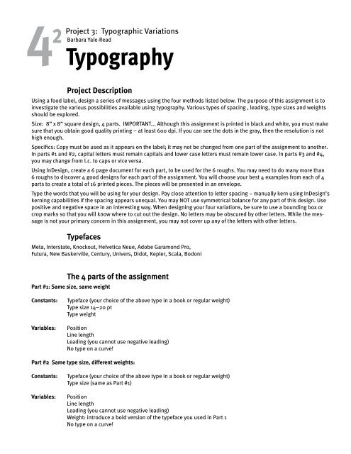 Typography And The Different Parts