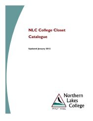 NLC College Closet Catalogue - Northern Lakes College