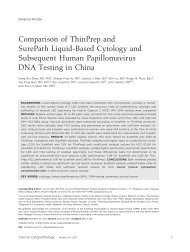 Comparison of ThinPrep and SurePath liquidbased cytology - Cellab