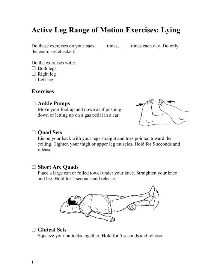 ACTIVE ANKLE & FOOT RANGE OF MOTION EXERCISES