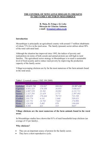 THE CONTROL OF NEWCASTLE DISEASE IN CHICKENS IN ... - IIAM