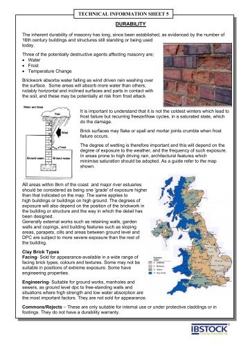 DURABILITY TECHNICAL INFORMATION SHEET 5 - Ibstock