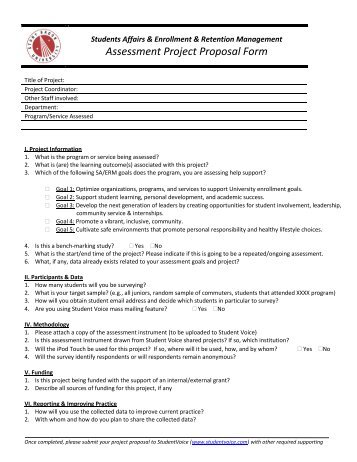 project request form - Student Affairs