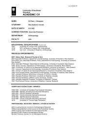 ACADEMIC CV - Western Solomons Research Database