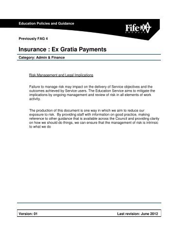 Insurance : Ex Gratia Payments - Home Page