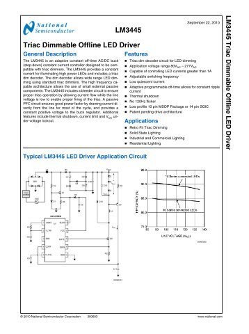 LM3445 Triac Dimmable Offline LED Driver - Arrow Electronics