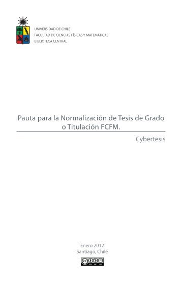 Pauta para la Normalización de Tesis de Grado o Titulación FCFM.