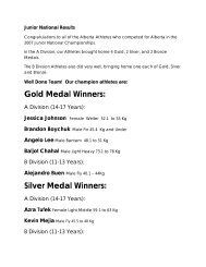 Gold Medal Winners - Alberta Taekwondo Association