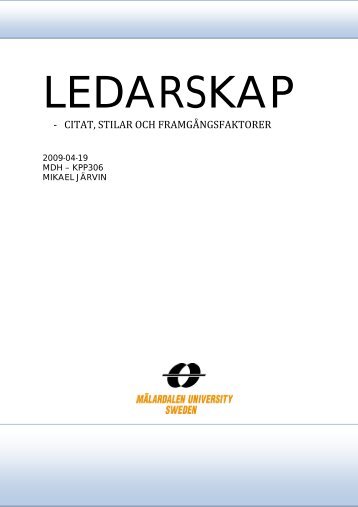 Essaer vt 2009\MJ-Ledarskap.pdf - Rolf Lövgren