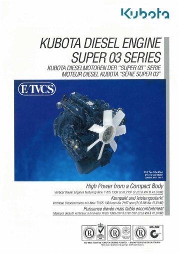 kubota diesel engine super 03 series - Diesel Parts & Services