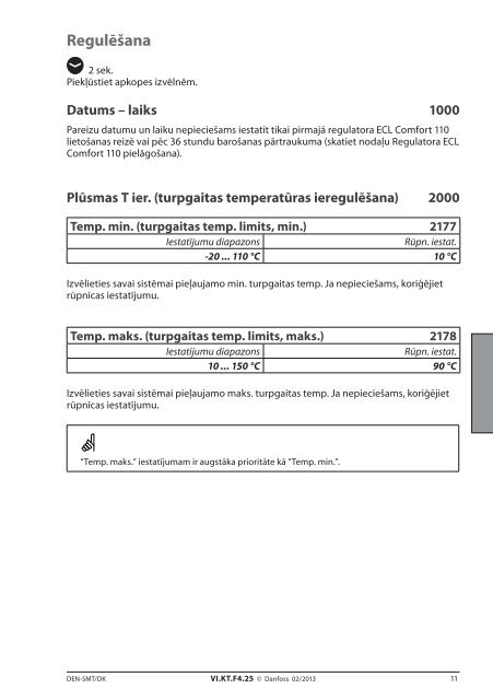 ECL Comfort 110, appl. 116, version 1.08 - Danfoss apkures portÄls