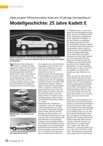 Modellgeschichte: 25 Jahre Kadett E