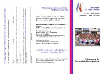 Flyer Förderverein - Grundschule Biedenkopf - Hessen