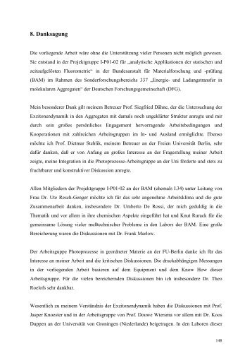 Danksagung dissertation englisch