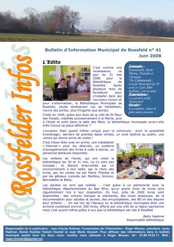 N°41 - Rossfelder Infos - Mairie de Rossfeld