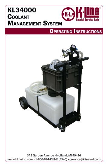 kl34000 operating instructions - K-Line Industries, Inc.
