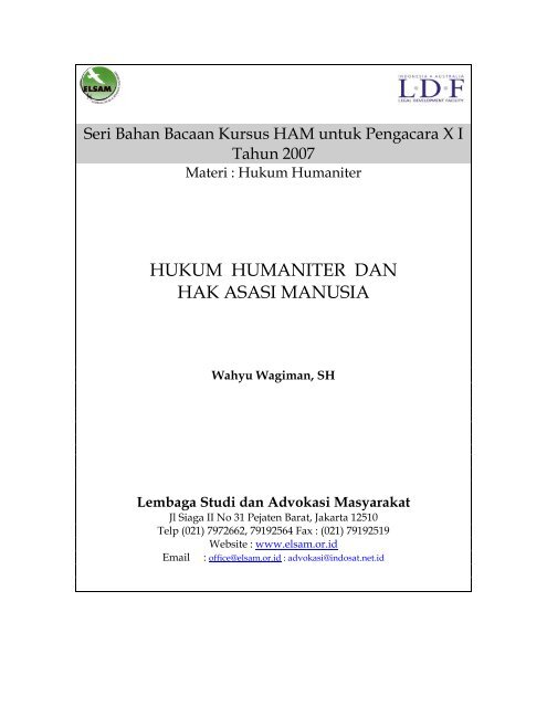 Hukum Humaniter dan Hak Asasi Manusia - Elsam