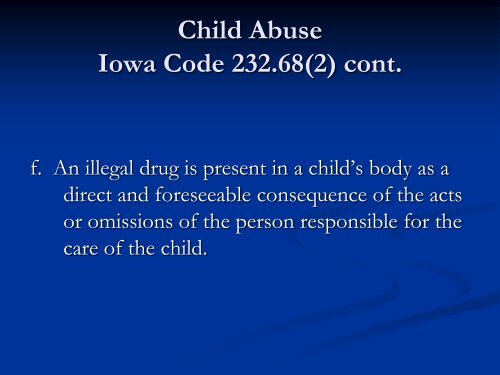 CINA: Child in Need of Assistance - Drake University Law School