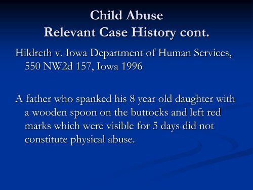 CINA: Child in Need of Assistance - Drake University Law School
