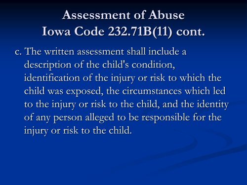 CINA: Child in Need of Assistance - Drake University Law School