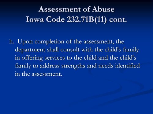 CINA: Child in Need of Assistance - Drake University Law School