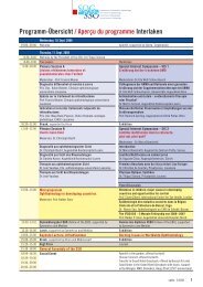 Programm-Ãœbersicht / AperÃ§u du programme Interlaken