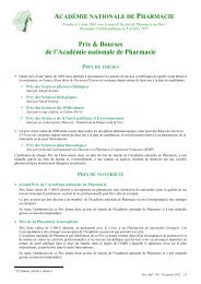 Prix de l'AcadÃ©mie - AcadÃ©mie Nationale de Pharmacie