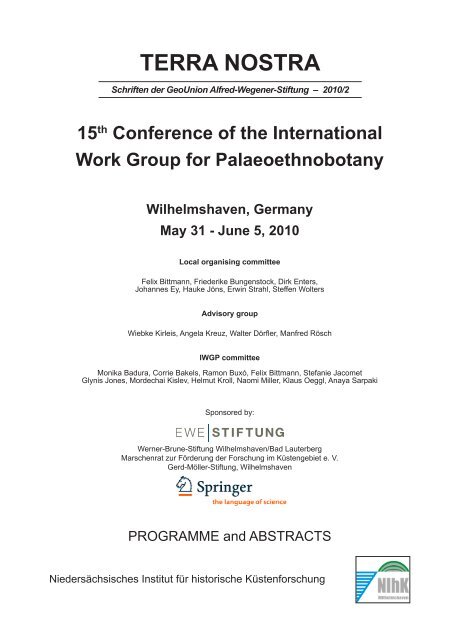 Terra Nostra International Work Group For Palaeoethnobotany Iwgp