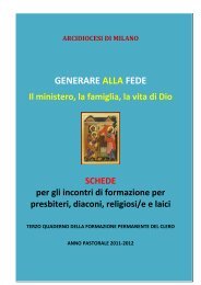 Generare alla fede (schede) - Chiesa di Milano