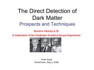 Prospects for the Direct Detection of Dark Matter - BNL theory groups