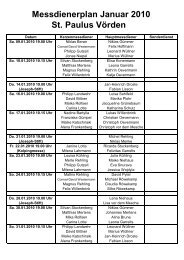 Messdienerplan Januar 2010(1) - St. Paulus VÃ¶rden