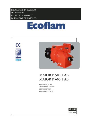 Istruzioni Maior PAB 500 600 - Elco Ecoflam