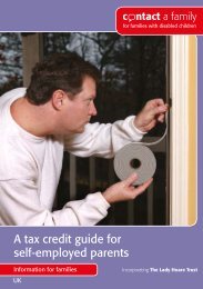A tax credit guide for self-employed parents - Contact a Family
