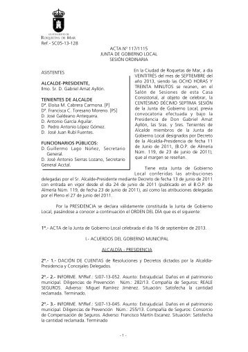 Ref.- SC05-13-128 ACTA Nº 117/1115 JUNTA DE GOBIERNO ...
