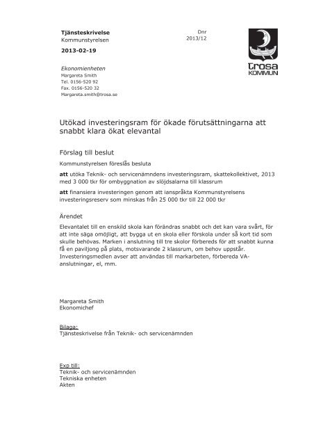 Kallelse med handlingar 20130227.pdf - Trosa kommun