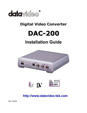 Datavideo DAC-200 Manual - Arizona MPS