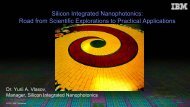 Silicon Integrated Nanophotonics: Road from ... - Researcher - IBM