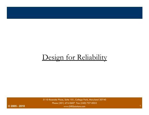 Design For Reliability - DfR Solutions