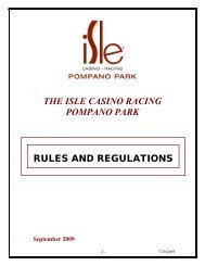 the isle casino racing pompano park rules and regulations