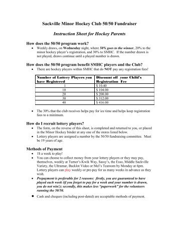 Sackville Minor Hockey Club 50/50 Fundraiser Instruction Sheet for ...