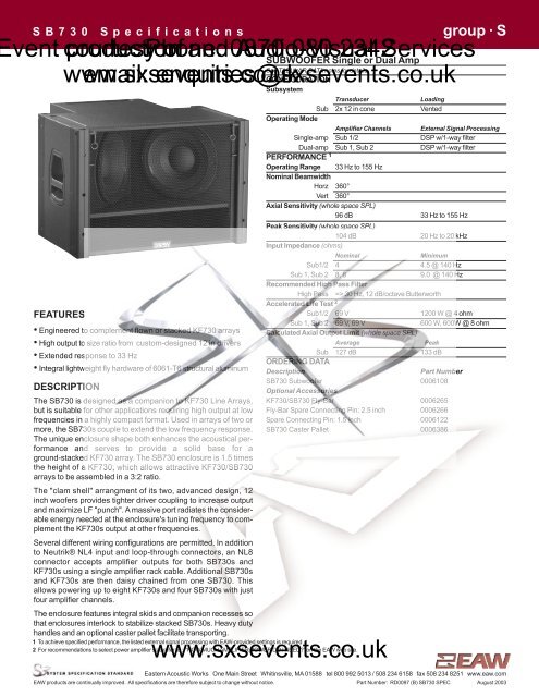 Sound - EAW sb730-datasheet.pdf - SXS Events