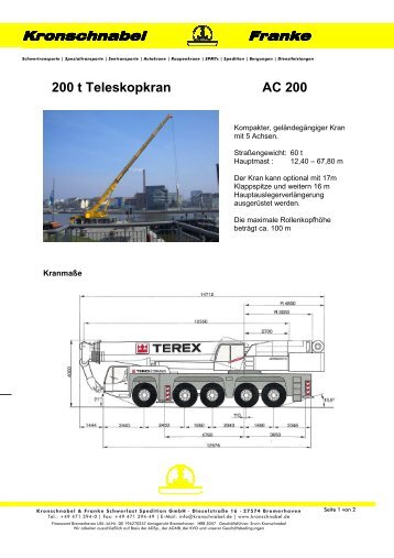 WWW Datenblatt 200 - Kronschnabel & Franke