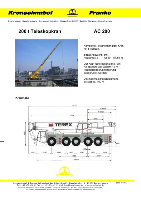 WWW Datenblatt 200 - Kronschnabel & Franke