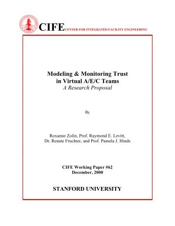 Modeling & Monitoring Trust in Virtual A/E/C Teams - Center for ...