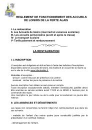 REGLEMENT DE FONCTIONNEMENT DES ... - La FertÃ© Alais