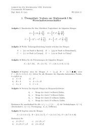 Ãbungsblatt 1 - Lehrstuhl fÃ¼r Mathematische Statistik Uni WÃ¼rzburg