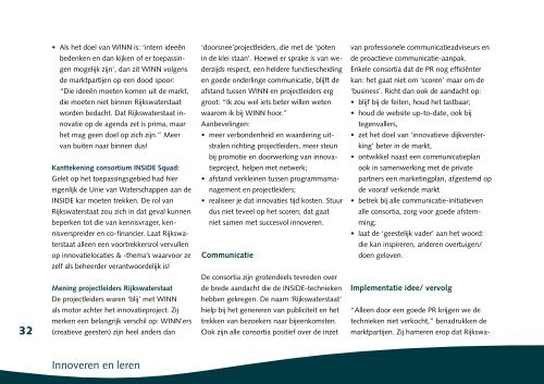 Innoveren en Leren (brochure) - Innoveren met water